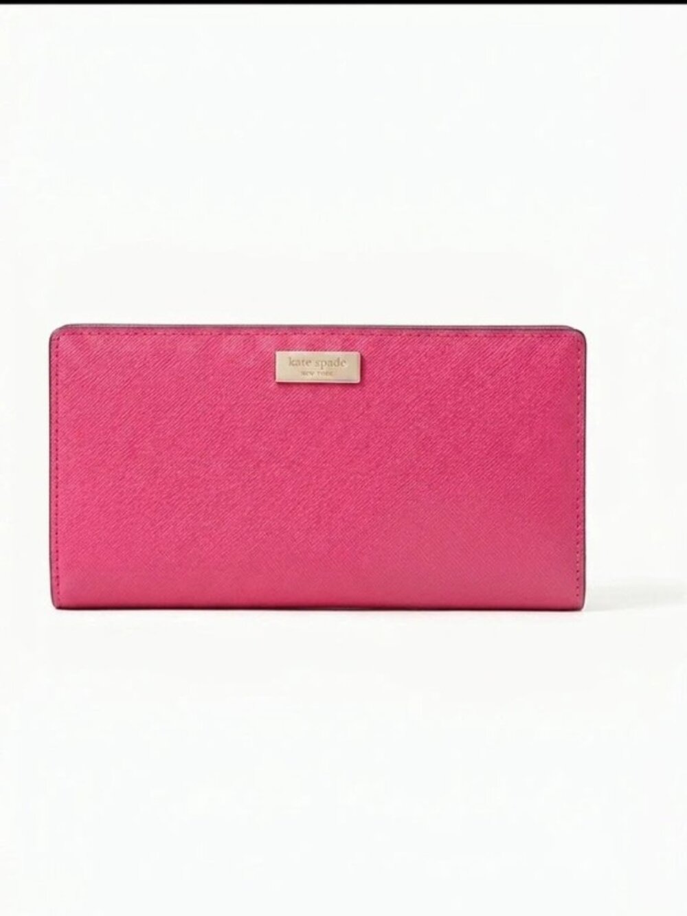 kate spade Hot Pink Saffiano Leather Continental Wallet